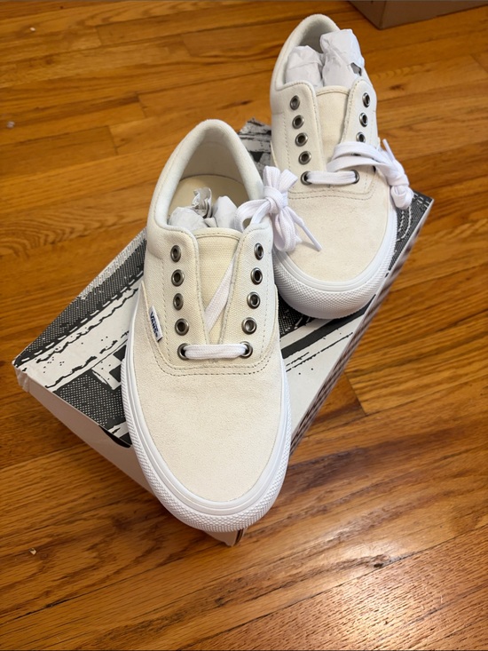 Vans Other - Vans Cream Canvas Low-Top Sneakers